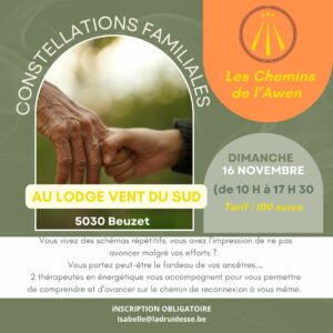 Dimanche 16 novembre à 10 H: Constellations familiales et chamaniques