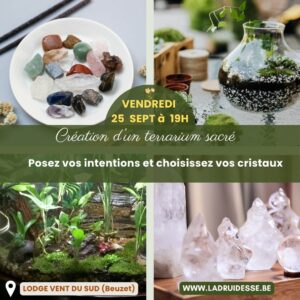 Vendredi 25 septembre à 19 H - Atelier terrarium sacré et cristaux enchantés